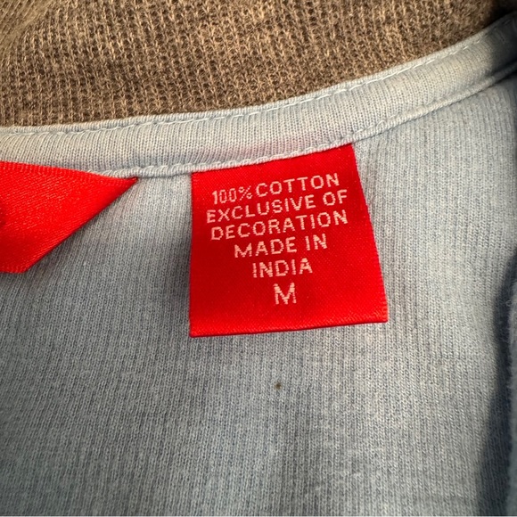 Mens IZOD Light Blue Half-Zip Sweater 100% Cotton Size Medium - Picture 5 of 8